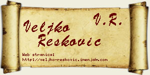 Veljko Resković vizit kartica